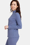 Zivame Cosy Rib Knit Poly Loungewear Top - Velvet Morning — thumbnail 2